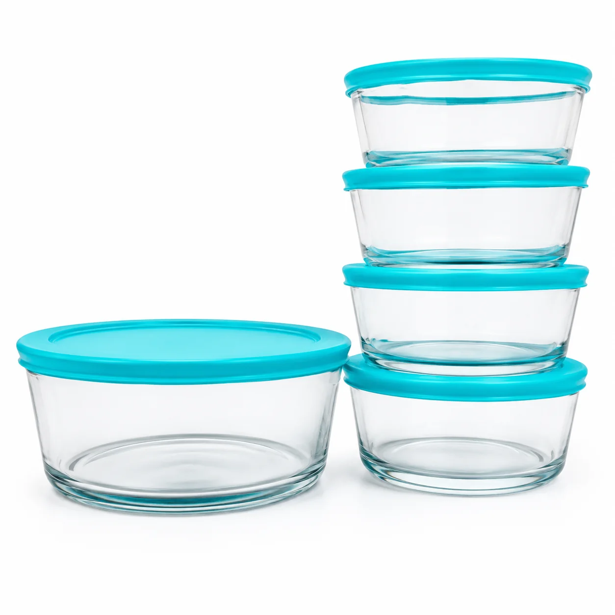juego topper vidrio circular 5 pcs