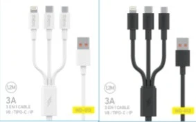 CABLE 3 EN 1 ORIGINAL TPE 3.0A 1.2M
