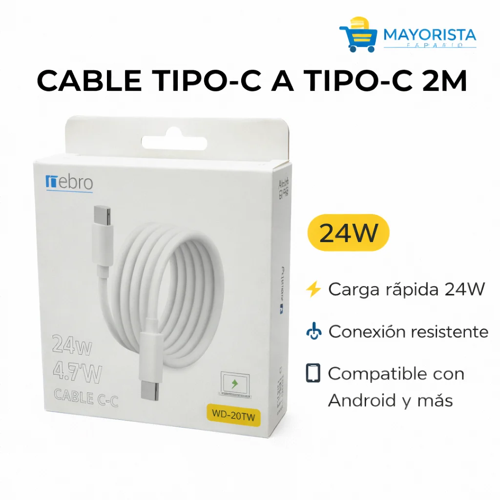 Cable Carga Rapida C-C 6A 2M