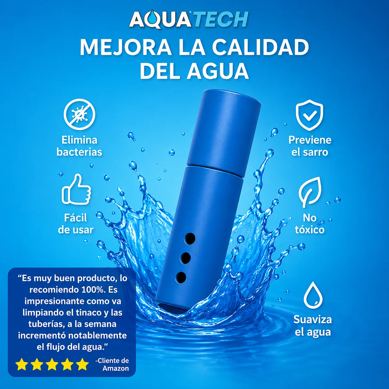 Sistema Dual Desinfectante y Antisarro para Tinaco AQUATECH | Cartucho 3 Meses
