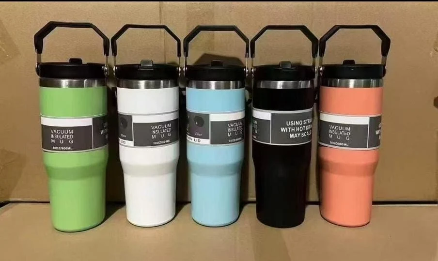 TERMO 30 OZ CON AZA hexagonal