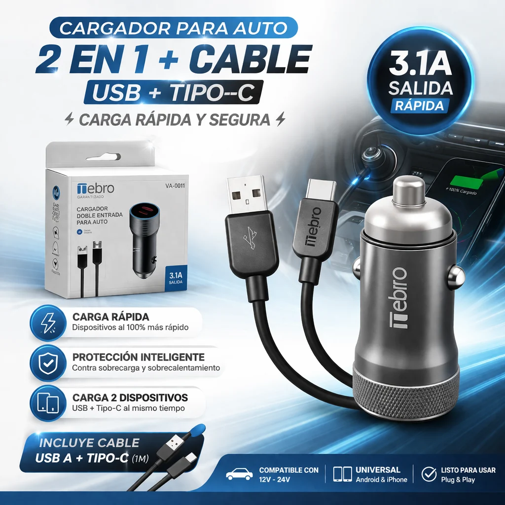 PLUGIN CARGADOR COMBO 50W
