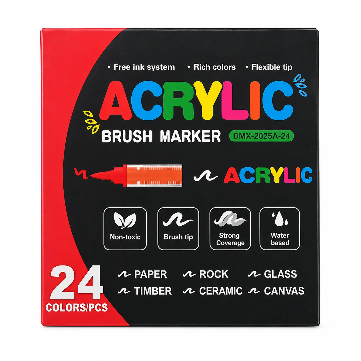 Acrylic brush 24 pcs