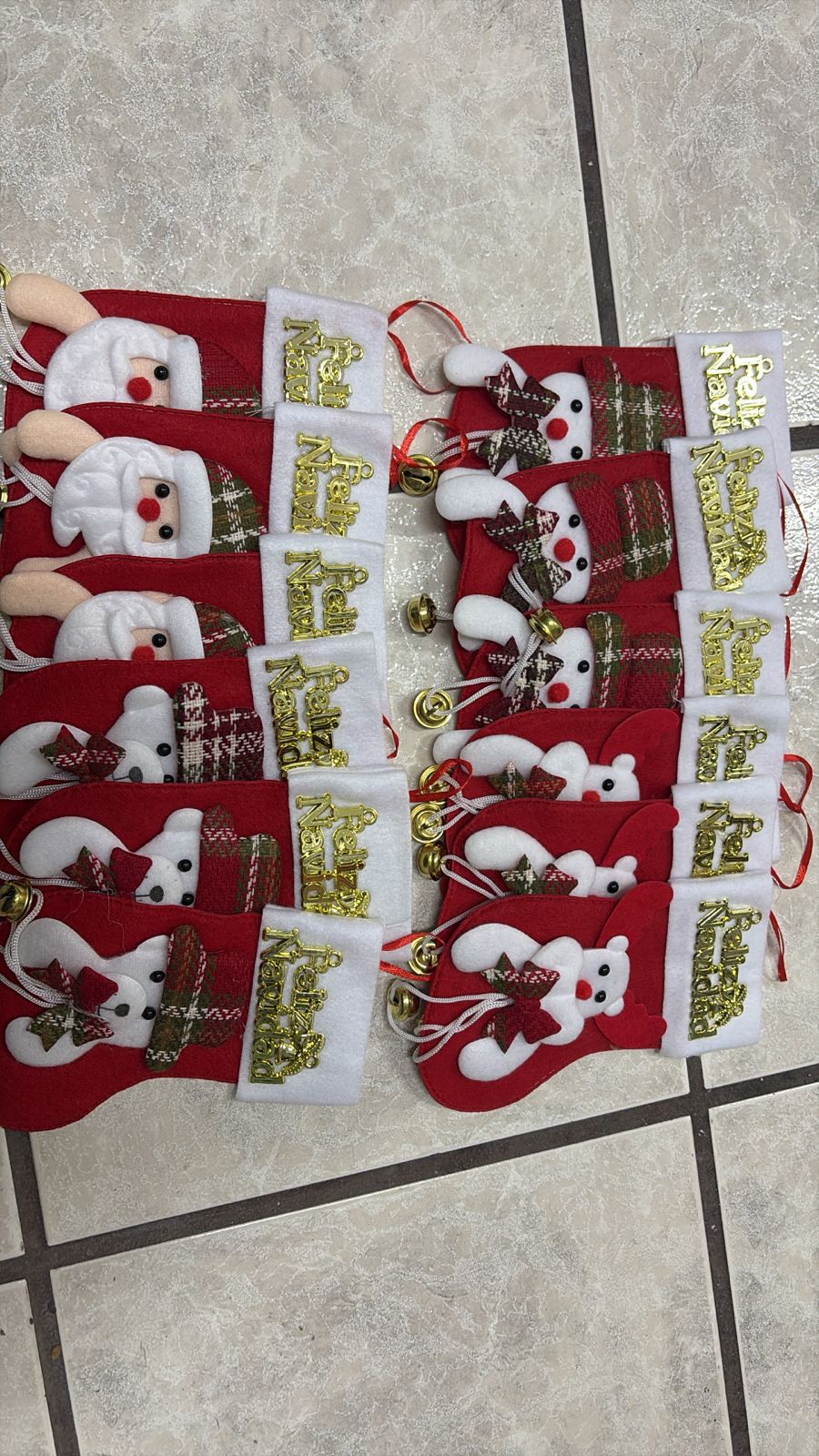 Docena botas colgantes navideñas