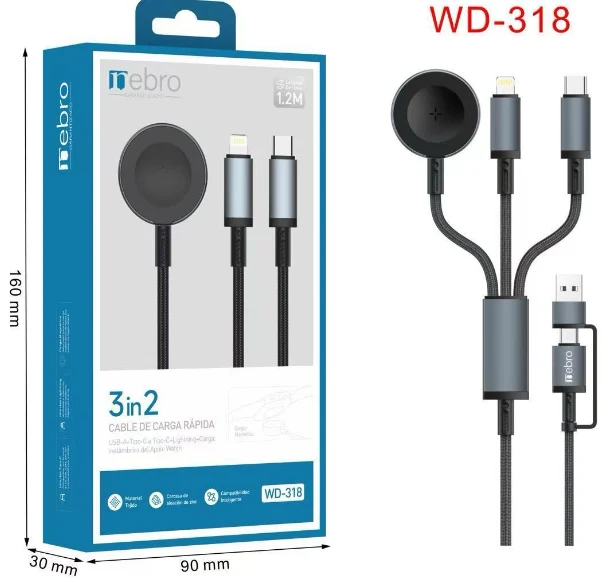 CABLE PULPO CON CARGA INALAMBRICA WD318