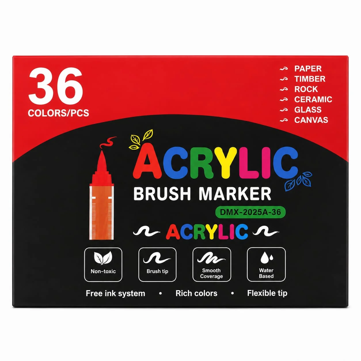 Acrylic brush 36pcs