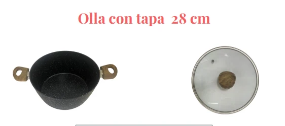 OLLA CON TAPA DE 28CM