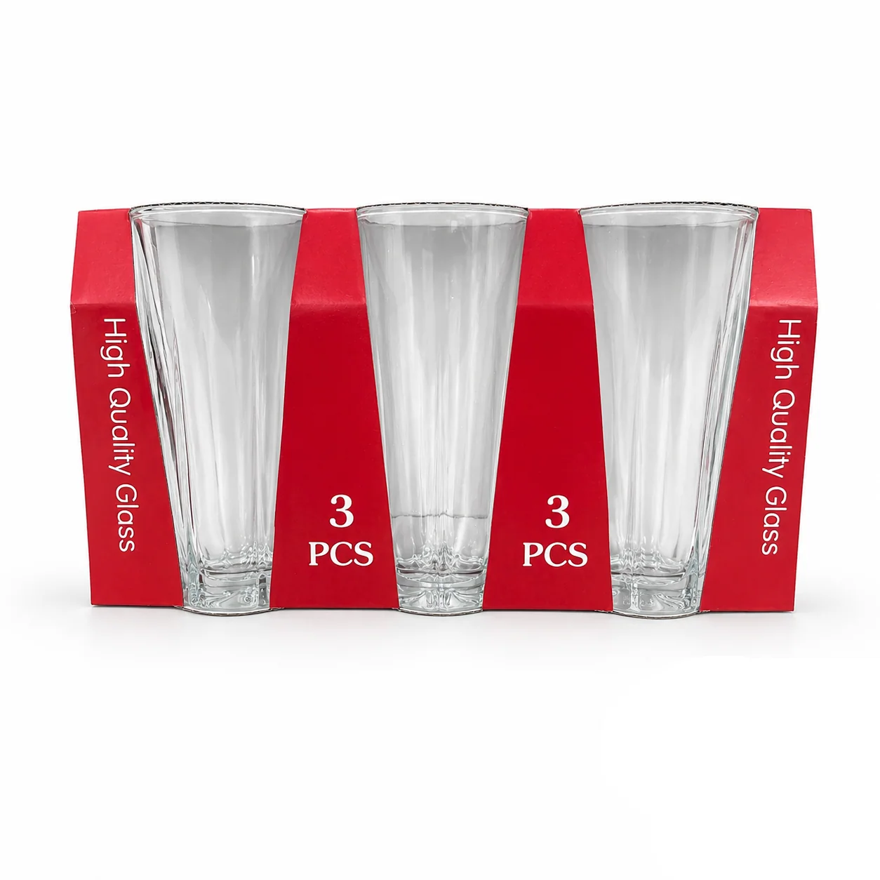 Paquete de 3 vasos de vidrio grueso