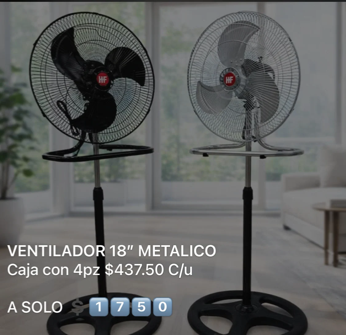 Ventilador(4pza) metálico 18”