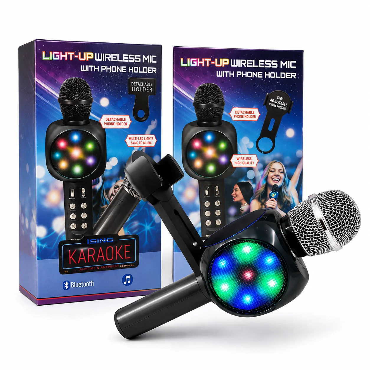 Microfono Karaoke con Soporte para Celular