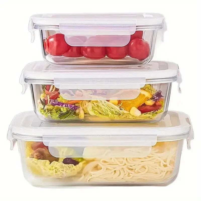 Combo triple contenedor alimentos vidrio
