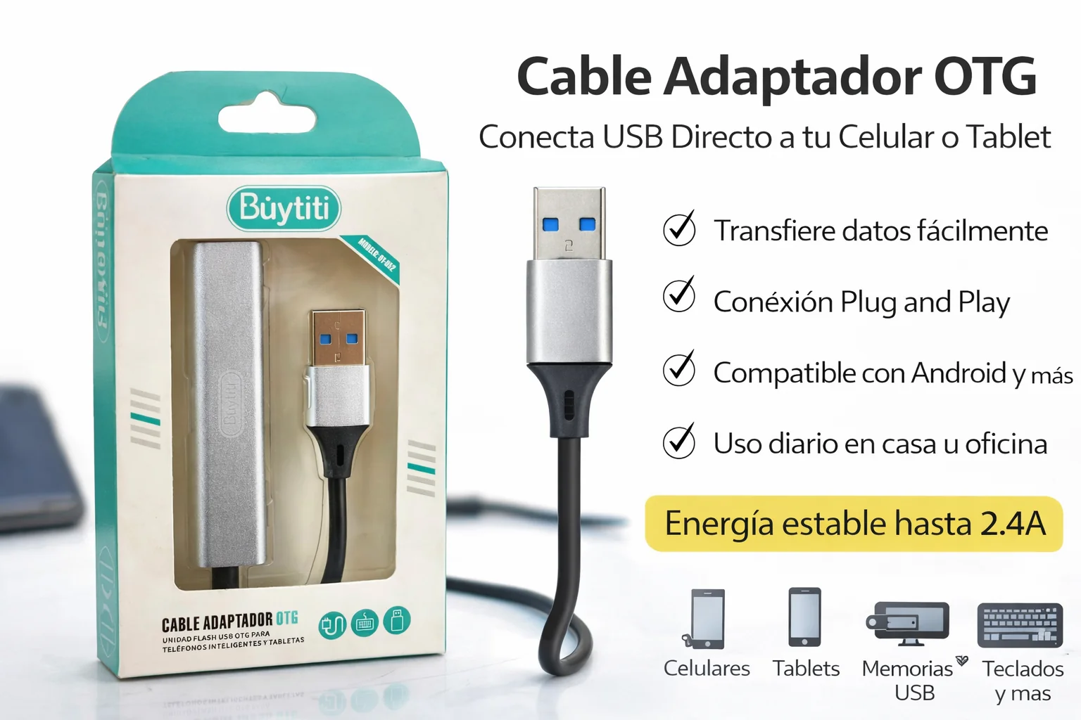 Cable otg adaptador 3 usb