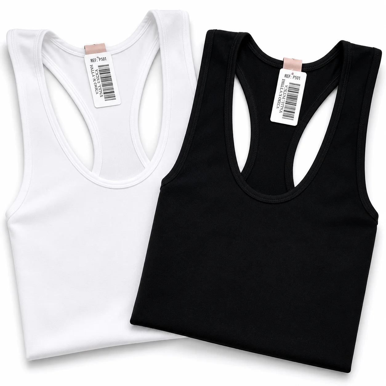 Blusa manga corta blanco y negro