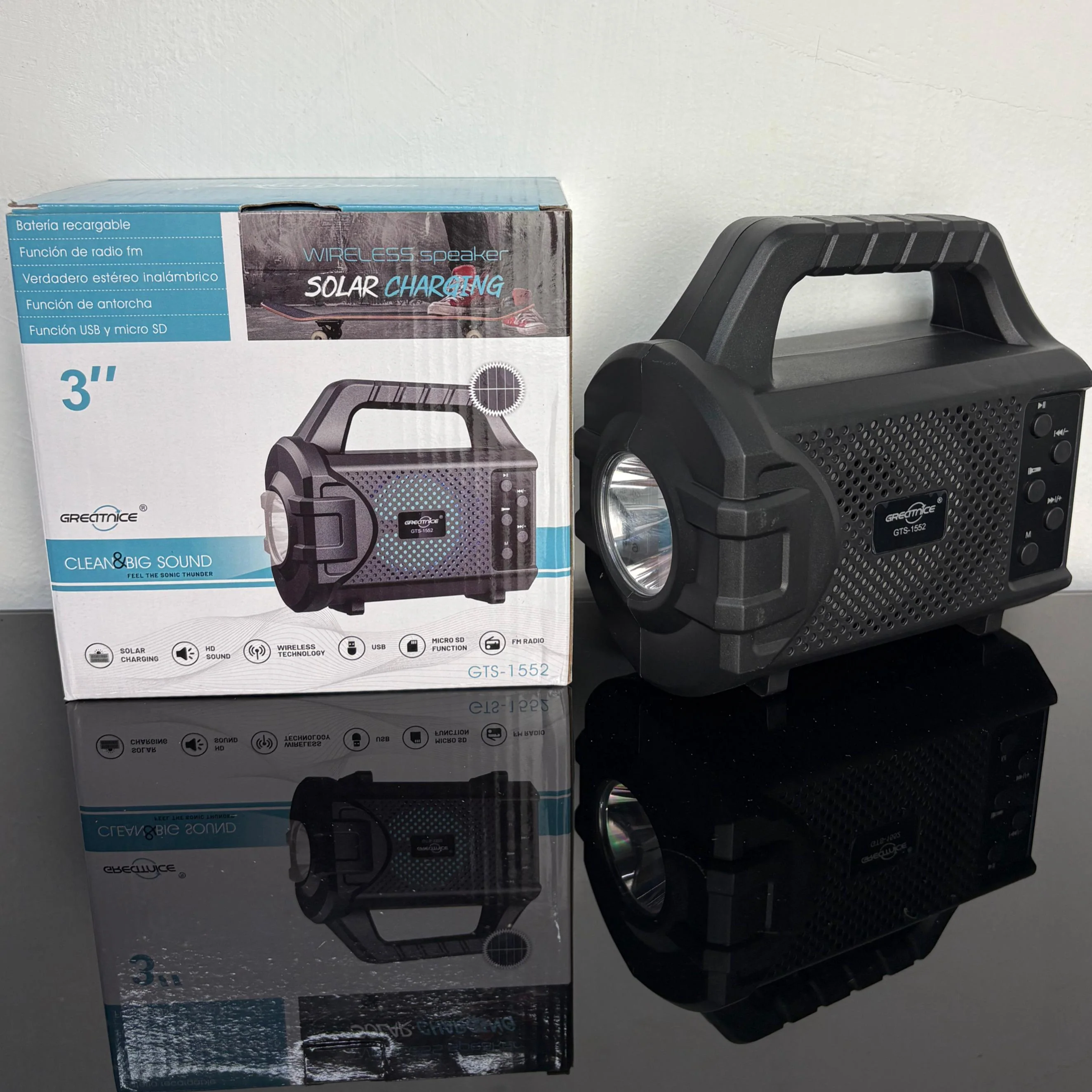 Bocina Bluetooth 3" con linterna GTS-1552