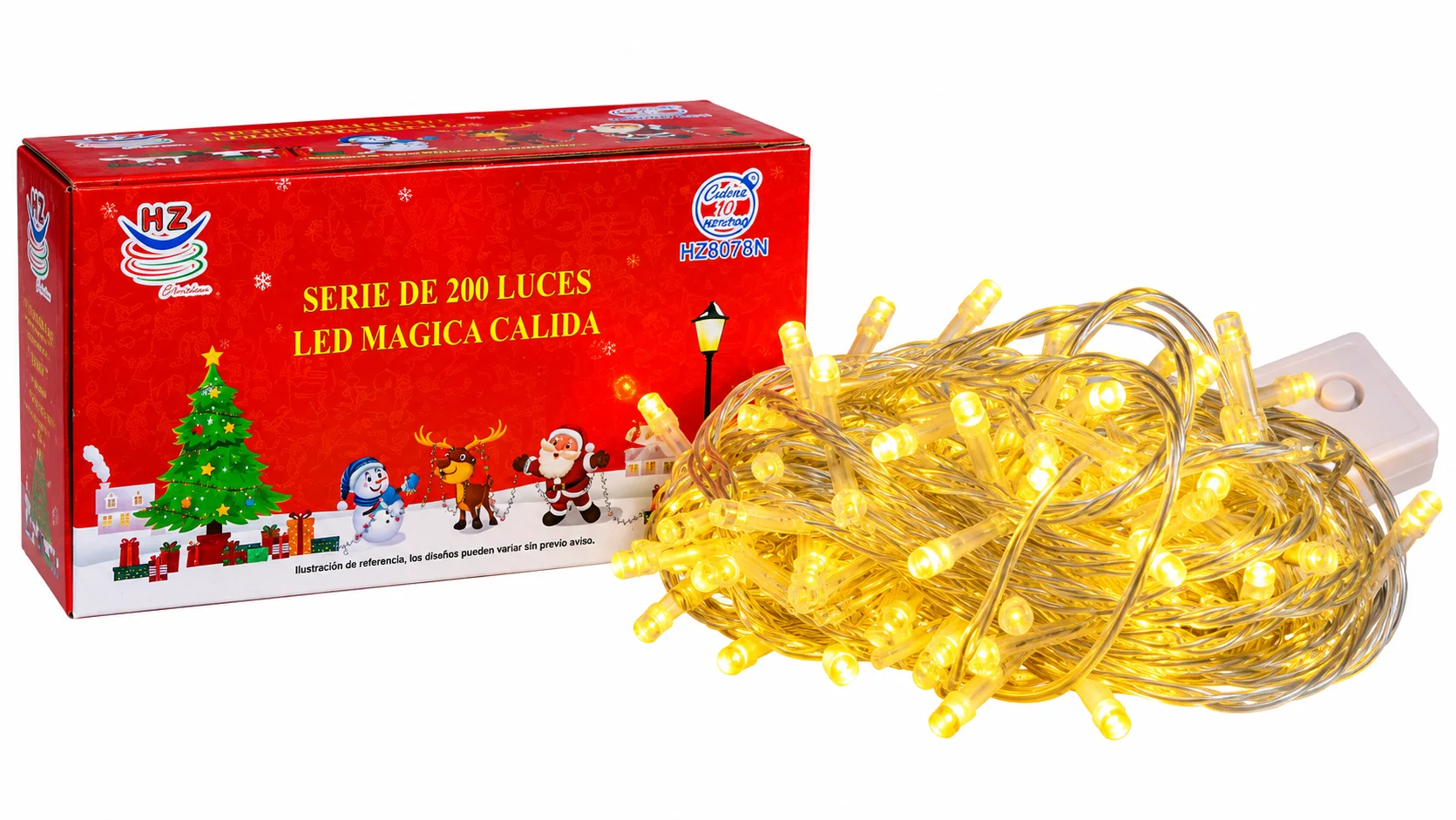 Luz navideña cálida 8078