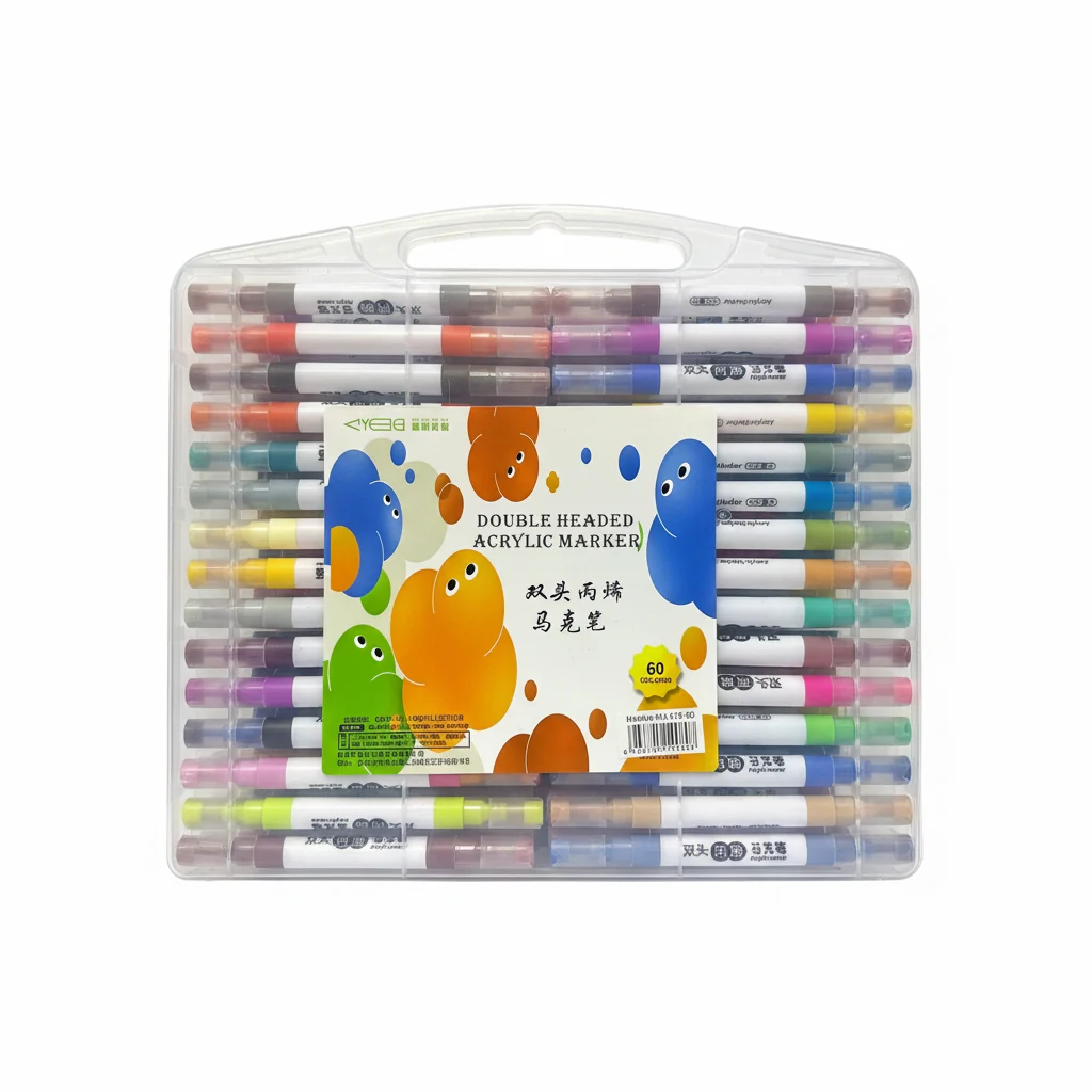MARCADOR ACRÍLICO CAJA BLANCA 60 PZA