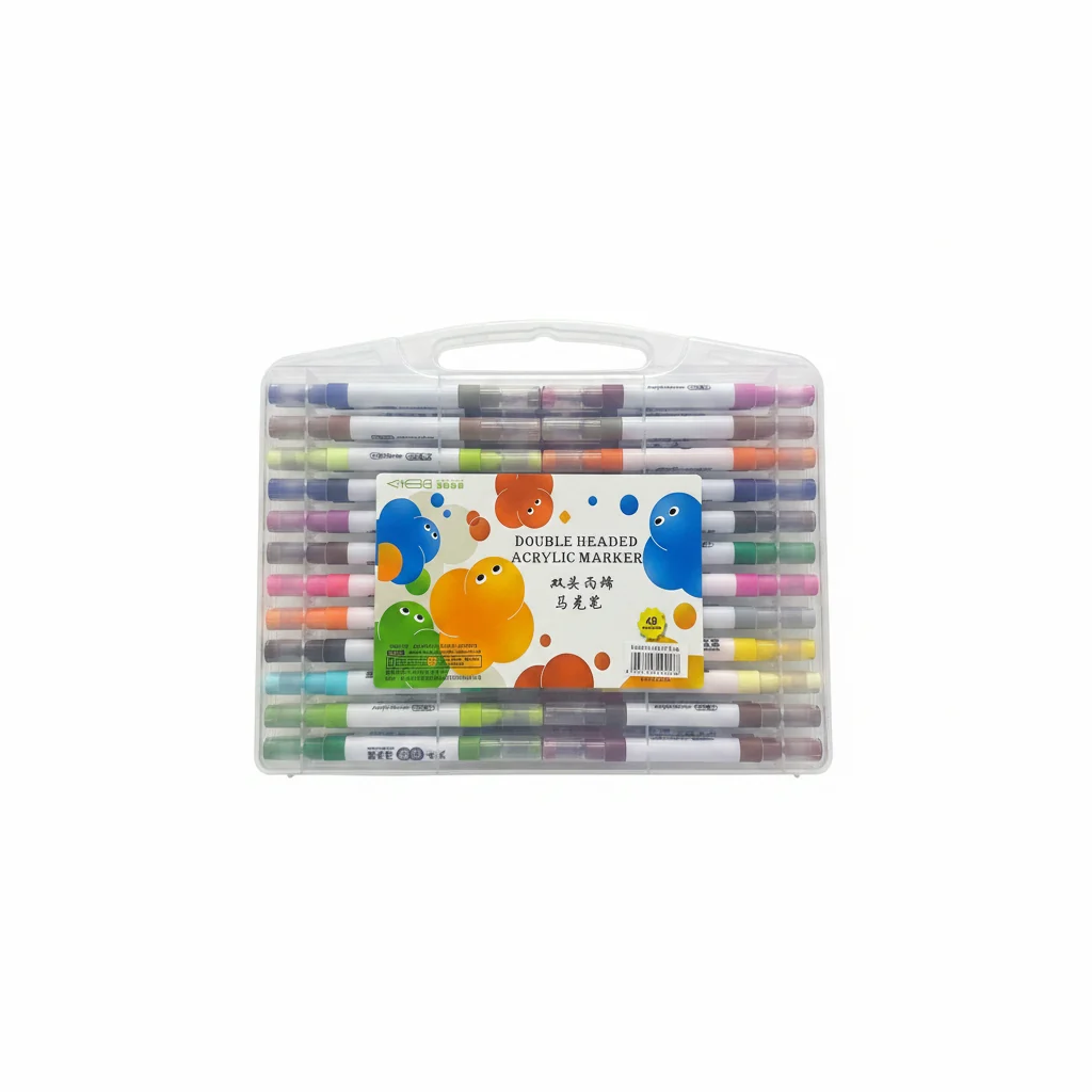MARCADOR ACRÍLICO CAJA BLANCA 48 pza