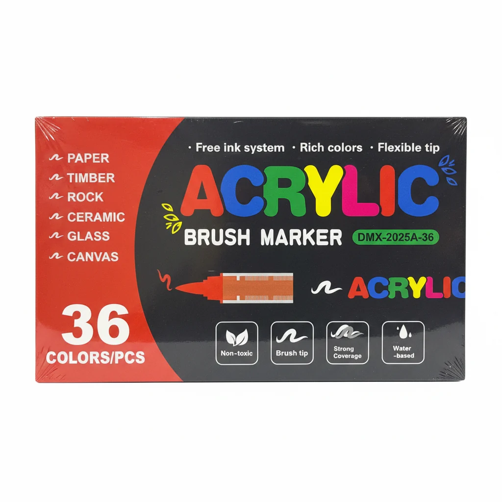 MARCADOR ACRÍLICO BRUSH /36 PZA